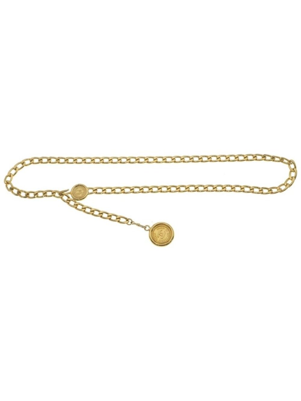Chanel CC Logo Coin Medal Chain Belt Gold